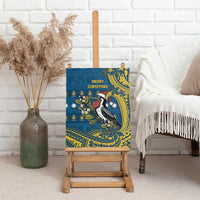 Nauru Christmas Canvas Wall Art Frigatebird Bird Santa Tribal Waves - Polynesian Pride