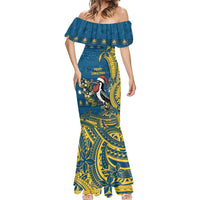 Nauru Christmas Mermaid Dress Frigatebird Bird Santa Tribal Waves DT05 - Polynesian Pride