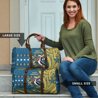 Nauru Christmas Travel Bag Frigatebird Bird Santa Tribal Waves - Polynesian Pride