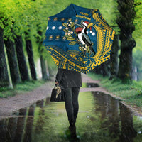 Nauru Christmas Umbrella Frigatebird Bird Santa Tribal Waves - Polynesian Pride