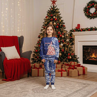 Northern Mariana Islands Christmas Pajama Set Seashell Xmas Tree Tribal Waves - Polynesian Pride