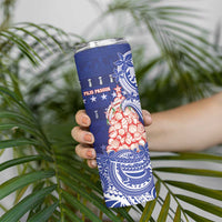 Northern Mariana Islands Christmas Skinny Tumbler Seashell Xmas Tree Tribal Waves DT05 - Polynesian Pride