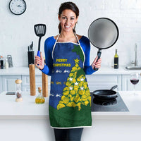 Solomon Islands Christmas Apron Seashell Xmas Tree Tribal Waves - Polynesian Pride