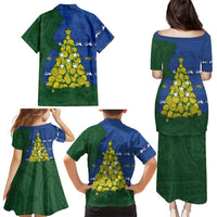Solomon Islands Christmas Family Matching Puletasi and Hawaiian Shirt Seashell Xmas Tree Tribal Waves DT05 - Polynesian Pride
