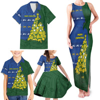 Solomon Islands Christmas Family Matching Tank Maxi Dress and Hawaiian Shirt Seashell Xmas Tree Tribal Waves DT05 - Polynesian Pride