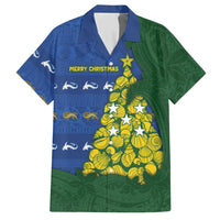 Solomon Islands Christmas Hawaiian Shirt Seashell Xmas Tree Tribal Waves - Polynesian Pride