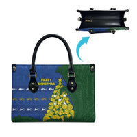 Solomon Islands Christmas Leather Bag Seashell Xmas Tree Tribal Waves - Polynesian Pride