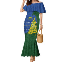 Solomon Islands Christmas Mermaid Dress Seashell Xmas Tree Tribal Waves - Polynesian Pride