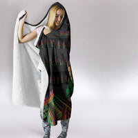 New Caledonia Christmas Hooded Blanket Seashell Xmas Tree Tribal Waves - Polynesian Pride