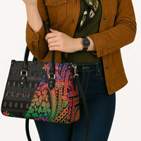 New Caledonia Christmas Leather Bag Seashell Xmas Tree Tribal Waves - Polynesian Pride