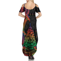 New Caledonia Christmas Summer Maxi Dress Seashell Xmas Tree Tribal Waves - Polynesian Pride