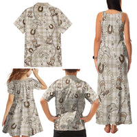 Hawaii Palaka Cowboy Family Matching Tank Maxi Dress and Hawaiian Shirt Shell Maile Lei With Western Patterns DT05 - Polynesian Pride