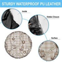 Hawaii Palaka Cowboy Spare Tire Cover Shell Maile Lei With Western Patterns - Polynesian Pride