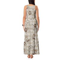 Hawaii Palaka Cowboy Tank Maxi Dress Shell Maile Lei With Western Patterns - Polynesian Pride