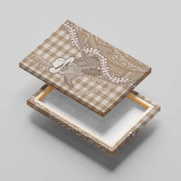Beige Hawaii Palaka Cowboy Turtle Canvas Wall Art Hawaiian Paniolo Puakenikeni Maile Lei DT05 - Polynesian Pride