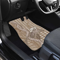 Beige Hawaii Palaka Cowboy Turtle Car Mats Hawaiian Paniolo Puakenikeni Maile Lei DT05 - Polynesian Pride