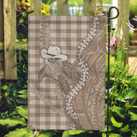 Beige Hawaii Palaka Cowboy Turtle Garden Flag Hawaiian Paniolo Puakenikeni Maile Lei DT05 Garden Flag Beige - Polynesian Pride