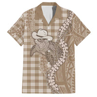 Beige Hawaii Palaka Cowboy Turtle Hawaiian Shirt Hawaiian Paniolo Puakenikeni Maile Lei DT05 Beige - Polynesian Pride
