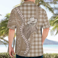 Beige Hawaii Palaka Cowboy Turtle Hawaiian Shirt Hawaiian Paniolo Puakenikeni Maile Lei DT05 - Polynesian Pride