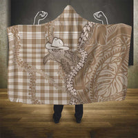 Beige Hawaii Palaka Cowboy Turtle Hooded Blanket Hawaiian Paniolo Puakenikeni Maile Lei DT05 - Polynesian Pride