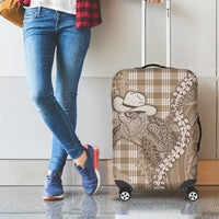 Beige Hawaii Palaka Cowboy Turtle Luggage Cover Hawaiian Paniolo Puakenikeni Maile Lei DT05 - Polynesian Pride