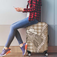 Beige Hawaii Palaka Cowboy Turtle Luggage Cover Hawaiian Paniolo Puakenikeni Maile Lei DT05 - Polynesian Pride