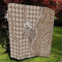 Beige Hawaii Palaka Cowboy Turtle Quilt Hawaiian Paniolo Puakenikeni Maile Lei DT05 - Polynesian Pride