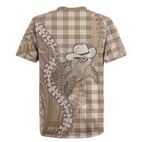 Beige Hawaii Palaka Cowboy Turtle Rugby Jersey Hawaiian Paniolo Puakenikeni Maile Lei DT05 - Polynesian Pride