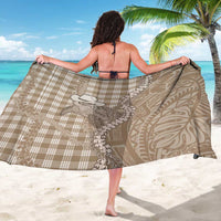 Beige Hawaii Palaka Cowboy Turtle Sarong Hawaiian Paniolo Puakenikeni Maile Lei DT05 - Polynesian Pride