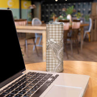 Beige Hawaii Palaka Cowboy Turtle Skinny Tumbler Hawaiian Paniolo Puakenikeni Maile Lei DT05 - Polynesian Pride