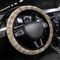 Beige Hawaii Palaka Cowboy Turtle Steering Wheel Cover Hawaiian Paniolo Puakenikeni Maile Lei DT05 Universal Fit Beige - Polynesian Pride