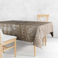 Beige Hawaii Palaka Cowboy Turtle Tablecloth Hawaiian Paniolo Puakenikeni Maile Lei - Polynesian Pride