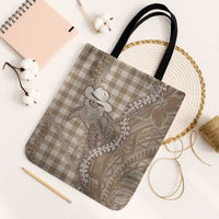Beige Hawaii Palaka Cowboy Turtle Tote Bag Hawaiian Paniolo Puakenikeni Maile Lei DT05 Black Strap One Size Beige - Polynesian Pride