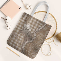 Beige Hawaii Palaka Cowboy Turtle Tote Bag Hawaiian Paniolo Puakenikeni Maile Lei DT05 White Strap One Size Beige - Polynesian Pride