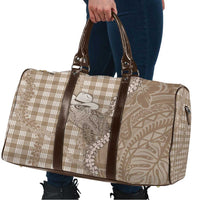 Beige Hawaii Palaka Cowboy Turtle Travel Bag Hawaiian Paniolo Puakenikeni Maile Lei DT05 - Polynesian Pride