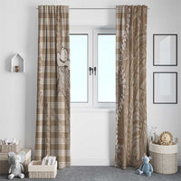 Beige Hawaii Palaka Cowboy Turtle Window Curtain Hawaiian Paniolo Puakenikeni Maile Lei DT05 - Polynesian Pride