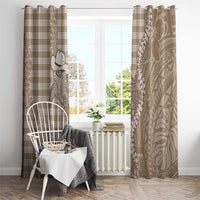 Beige Hawaii Palaka Cowboy Turtle Window Curtain Hawaiian Paniolo Puakenikeni Maile Lei DT05 - Polynesian Pride