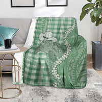 Green Hawaii Palaka Cowboy Turtle Blanket Hawaiian Paniolo Puakenikeni Maile Lei - Polynesian Pride