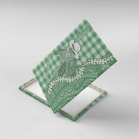 Green Hawaii Palaka Cowboy Turtle Canvas Wall Art Hawaiian Paniolo Puakenikeni Maile Lei DT05 With Frame Green - Polynesian Pride