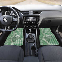 Green Hawaii Palaka Cowboy Turtle Car Mats Hawaiian Paniolo Puakenikeni Maile Lei DT05 Set 2pcs - Front Green - Polynesian Pride