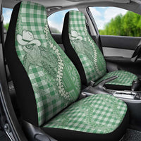 Green Hawaii Palaka Cowboy Turtle Car Seat Cover Hawaiian Paniolo Puakenikeni Maile Lei DT05 - Polynesian Pride
