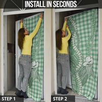 Green Hawaii Palaka Cowboy Turtle Door Cover Hawaiian Paniolo Puakenikeni Maile Lei DT05 - Polynesian Pride