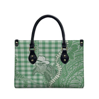 Green Hawaii Palaka Cowboy Turtle Leather Bag Hawaiian Paniolo Puakenikeni Maile Lei DT05 - Polynesian Pride