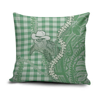 Green Hawaii Palaka Cowboy Turtle Pillow Cover Hawaiian Paniolo Puakenikeni Maile Lei DT05 Green - Polynesian Pride