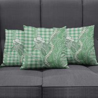 Green Hawaii Palaka Cowboy Turtle Pillow Cover Hawaiian Paniolo Puakenikeni Maile Lei DT05 - Polynesian Pride
