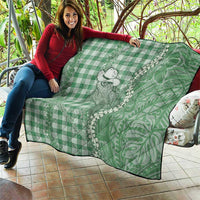 Green Hawaii Palaka Cowboy Turtle Quilt Hawaiian Paniolo Puakenikeni Maile Lei DT05 - Polynesian Pride