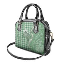 Green Hawaii Palaka Cowboy Turtle Shoulder Handbag Hawaiian Paniolo Puakenikeni Maile Lei DT05 - Polynesian Pride