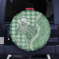 Green Hawaii Palaka Cowboy Turtle Spare Tire Cover Hawaiian Paniolo Puakenikeni Maile Lei DT05 No hole Green - Polynesian Pride