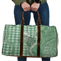 Green Hawaii Palaka Cowboy Turtle Travel Bag Hawaiian Paniolo Puakenikeni Maile Lei DT05 Green - Polynesian Pride