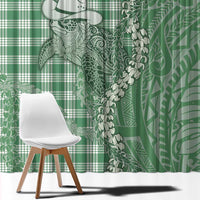 Green Hawaii Palaka Cowboy Turtle Window Curtain Hawaiian Paniolo Puakenikeni Maile Lei DT05 - Polynesian Pride